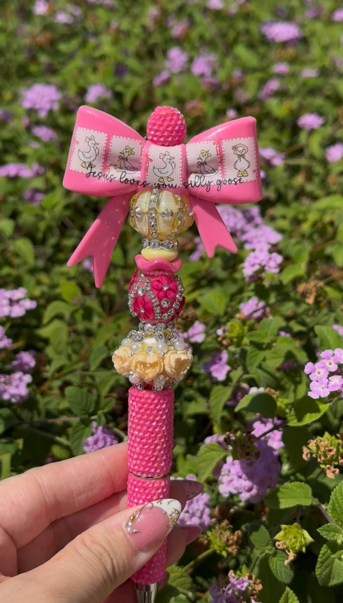 Jesus loves you, Duck Opal Bow