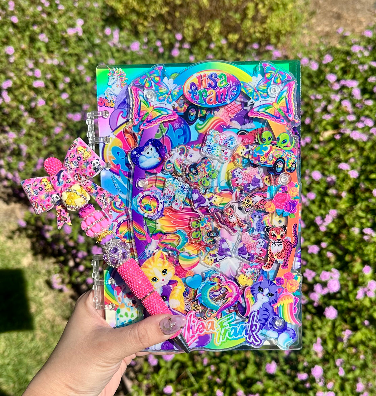 Lisa Frank A5 Shaker with Bow Pen