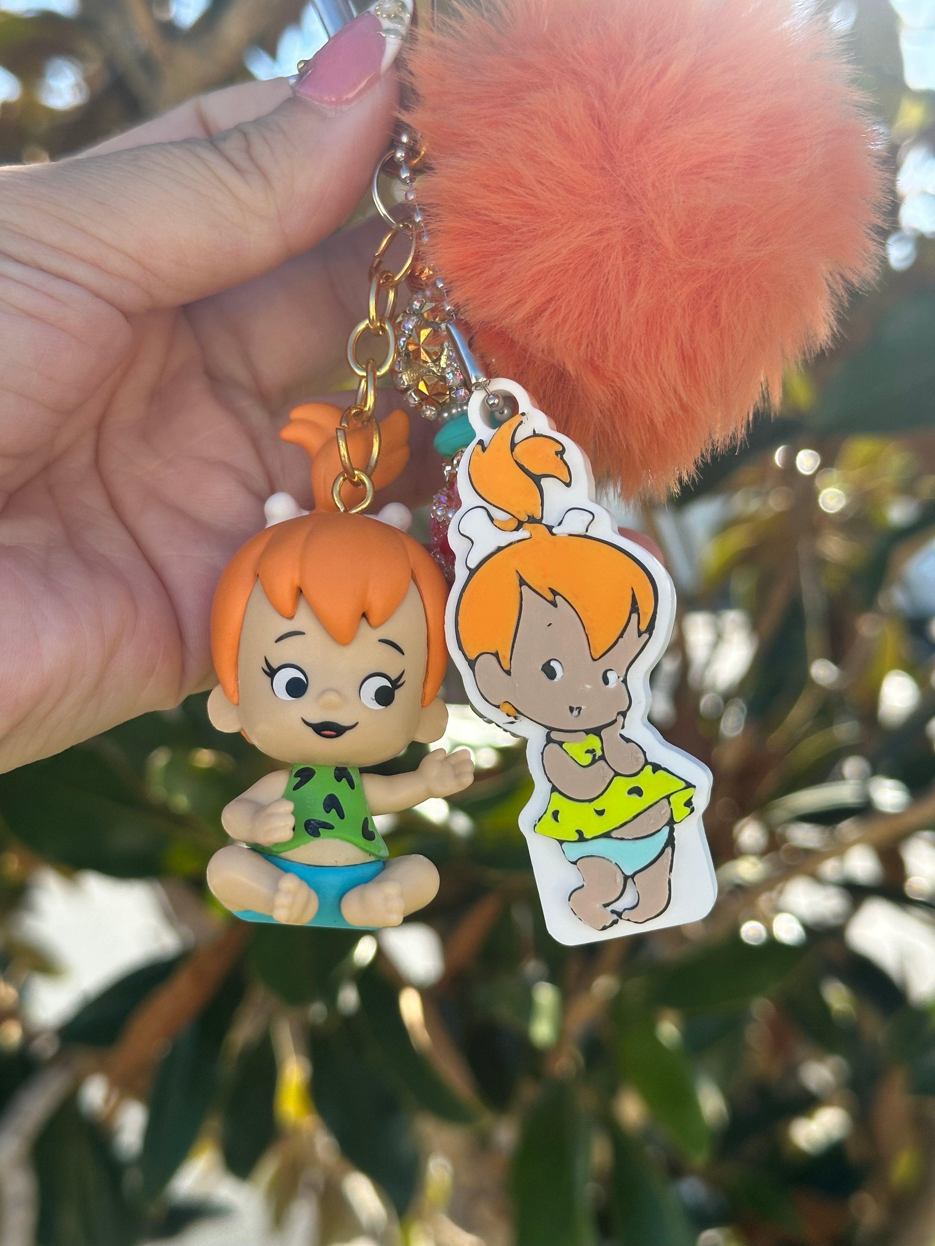 Pebbles keychain with pebbles can opener