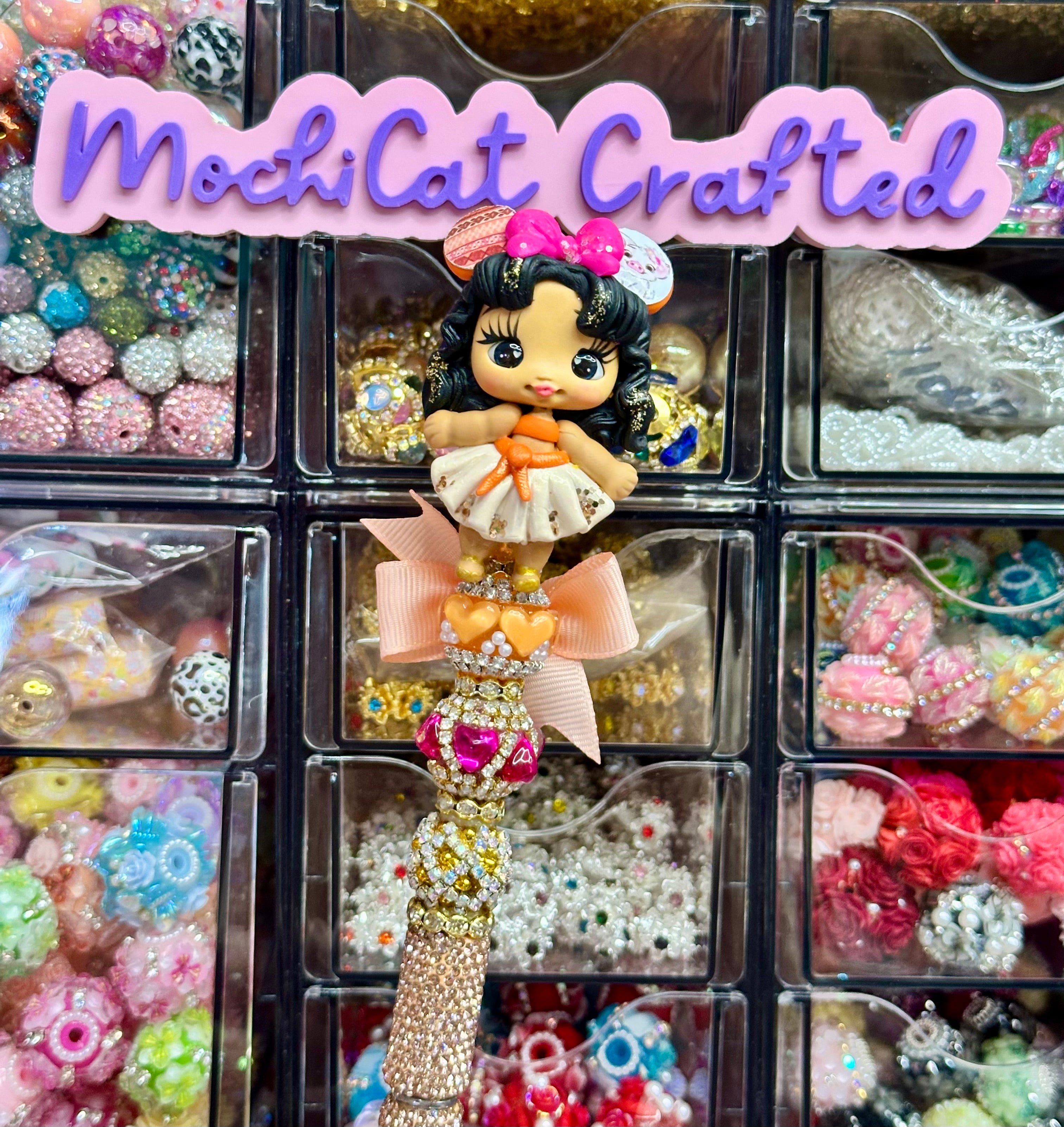 Moana Clay Doll Rhinestone Pen