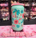Tropical Vibes Premade with Pink Rhinestone Lid