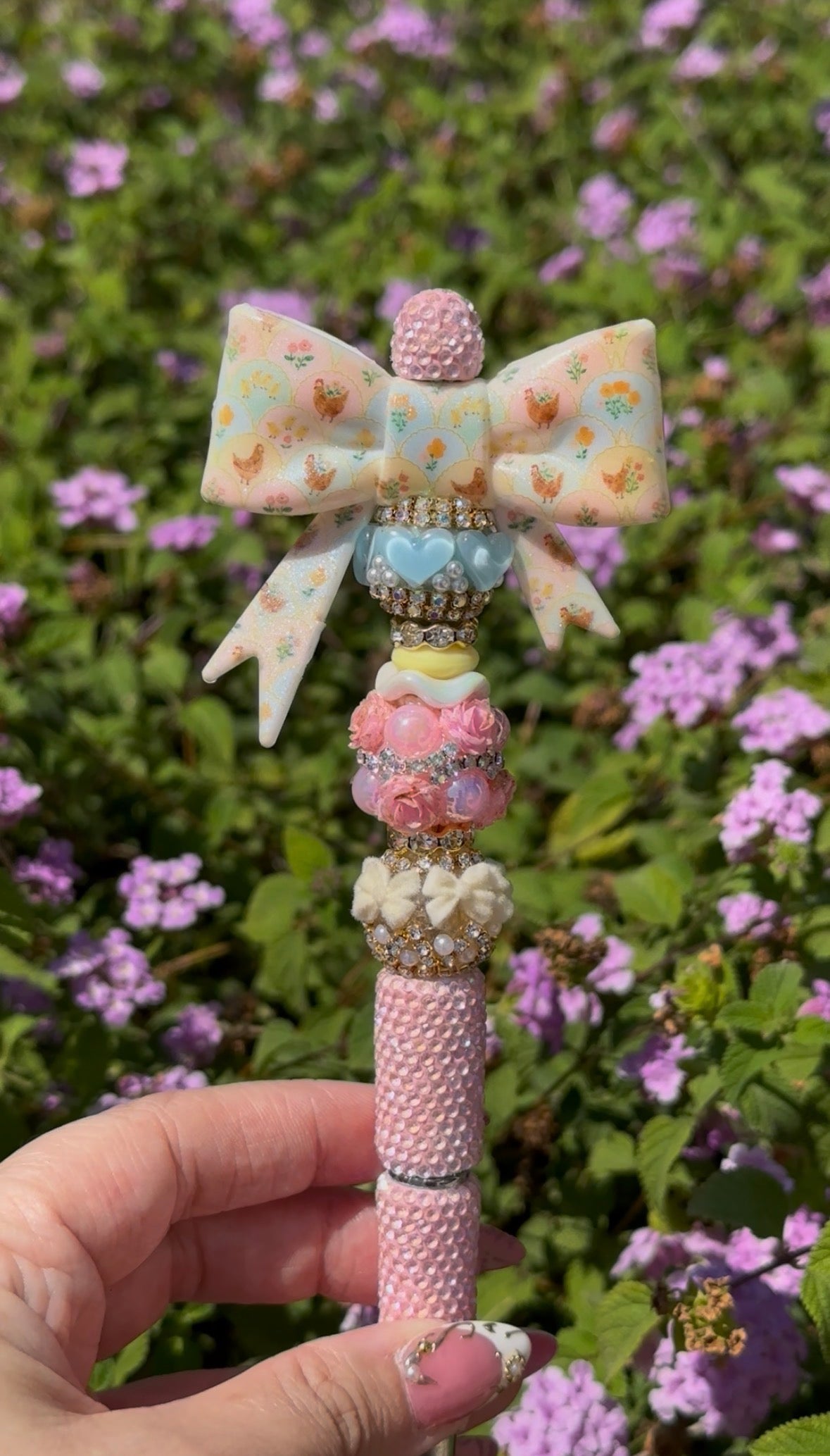 Cute Chicken Opal Bow