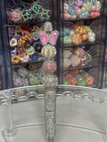 Silver White Pink Butterfly Fancy Pen